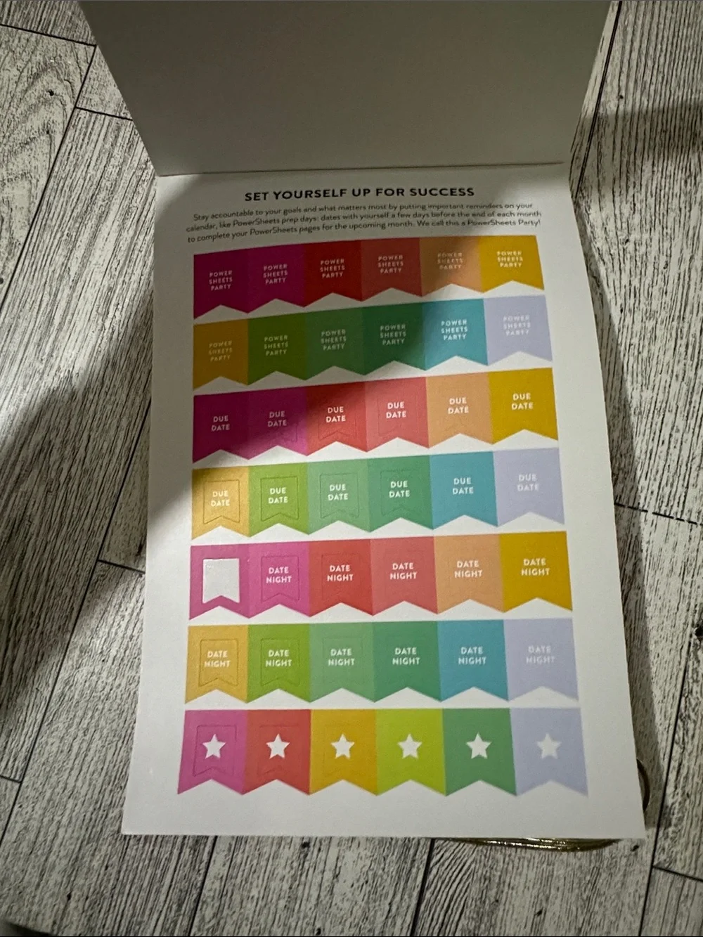Goal Setting Sticker Book - Pink & Gold Striped